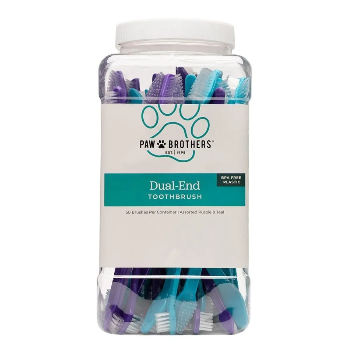 Ryan's Pet Supplies Paw Brothers Dual-End Toothbrush 50 Count