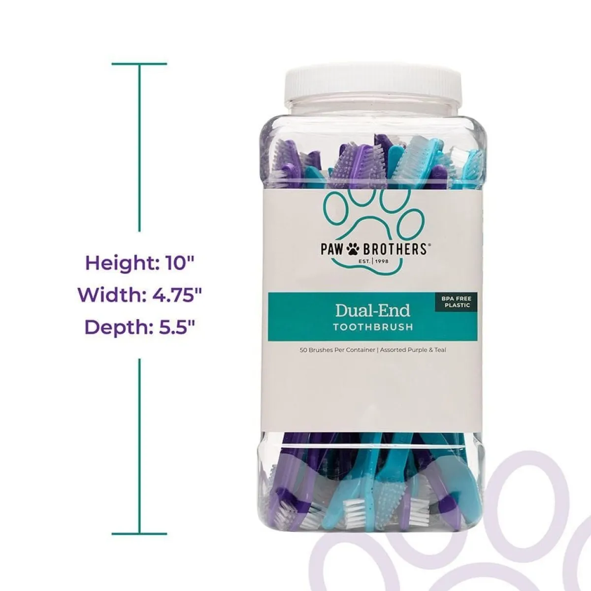paw_brothers_dualend_toothbrush__count_8.webp Ryan's Pet Supplies Paw Brothers Dual-End Toothbrush 50 Count