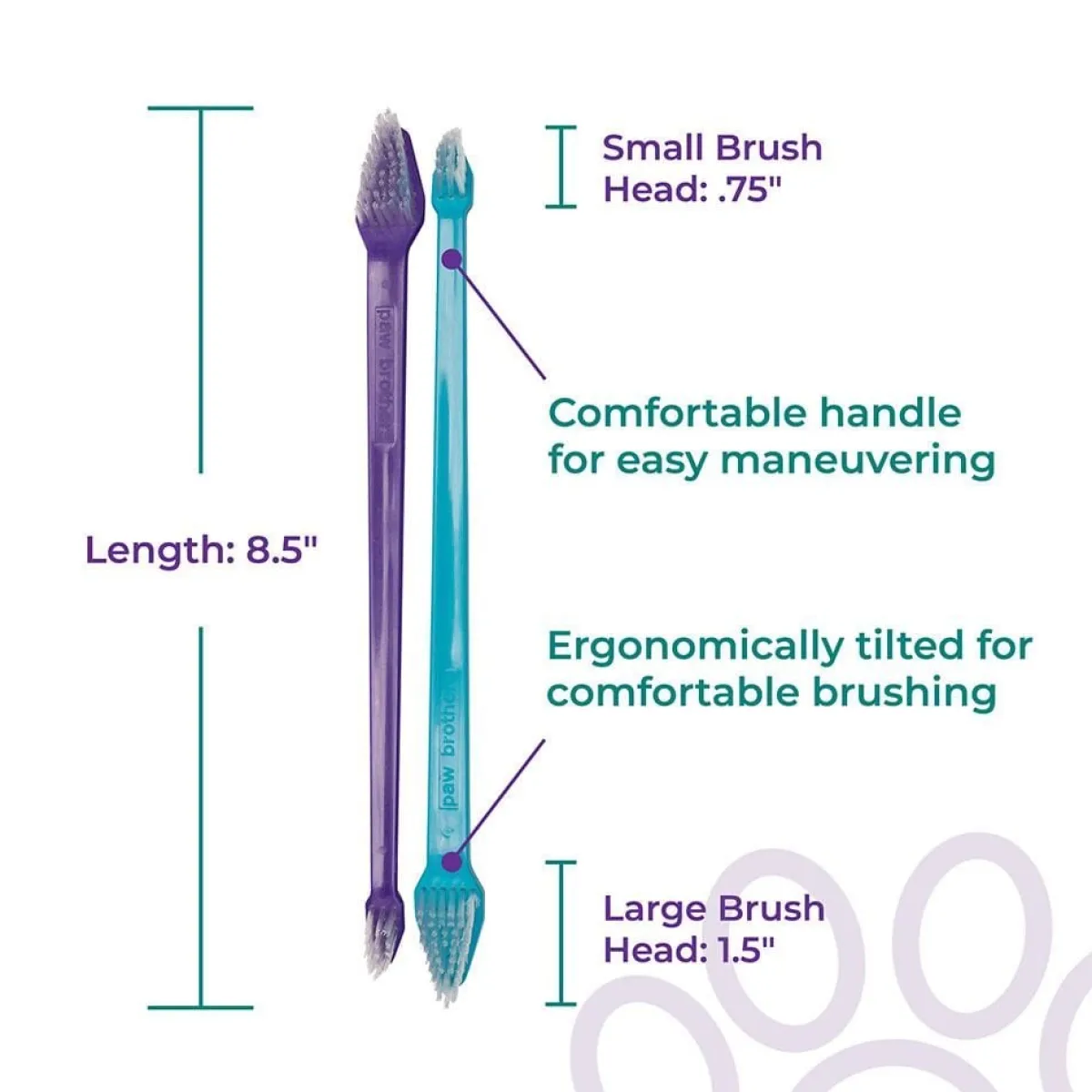 paw_brothers_dualend_toothbrush__count_9.webp Ryan's Pet Supplies Paw Brothers Dual-End Toothbrush 50 Count