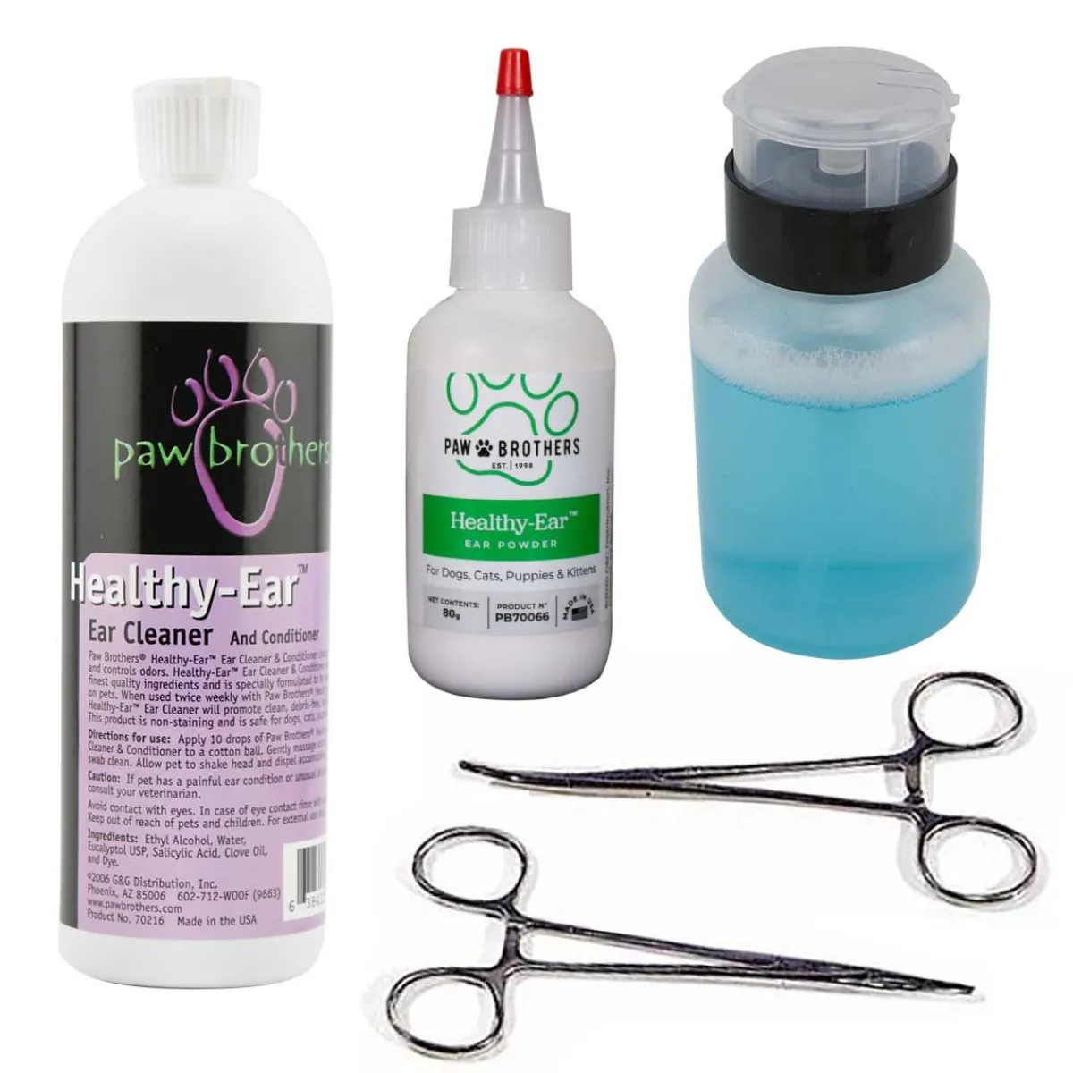 Ryan's Pet Supplies Paw Brothers Ear Care Kit with Locking Hemostats