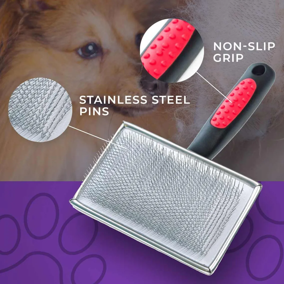 paw_brothers_flat_slicker_brush_xlarge_6.webp Ryan's Pet Supplies Paw Brothers Flat Slicker Brush X-Large