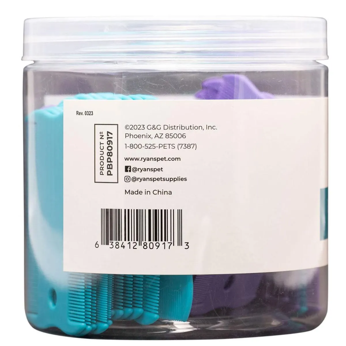 paw_brothers_flea_comb_pcstub_teal_amp_purple_5.webp Ryan's Pet Supplies Paw Brothers Flea Comb 50pcs/Tub Teal & Purple