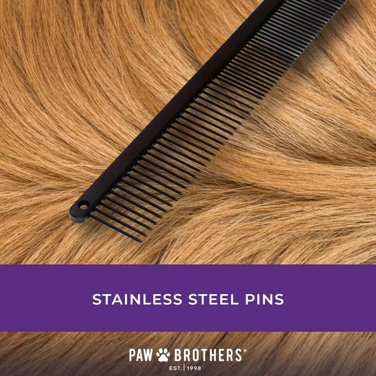Ryan's Pet Supplies Paw Brothers Greyhound Style True Teflon Comb (7.5" Fine/Coarse)