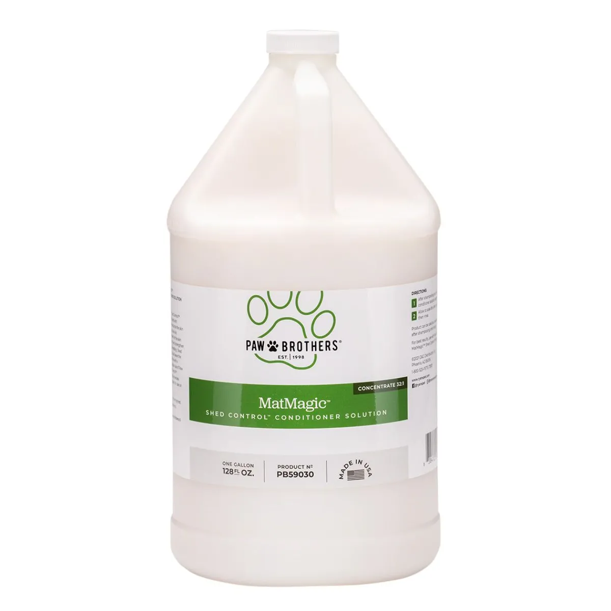 Ryan's Pet Supplies Paw Brothers MatMagic Shed Control Conditioner - 32:1 Gallon