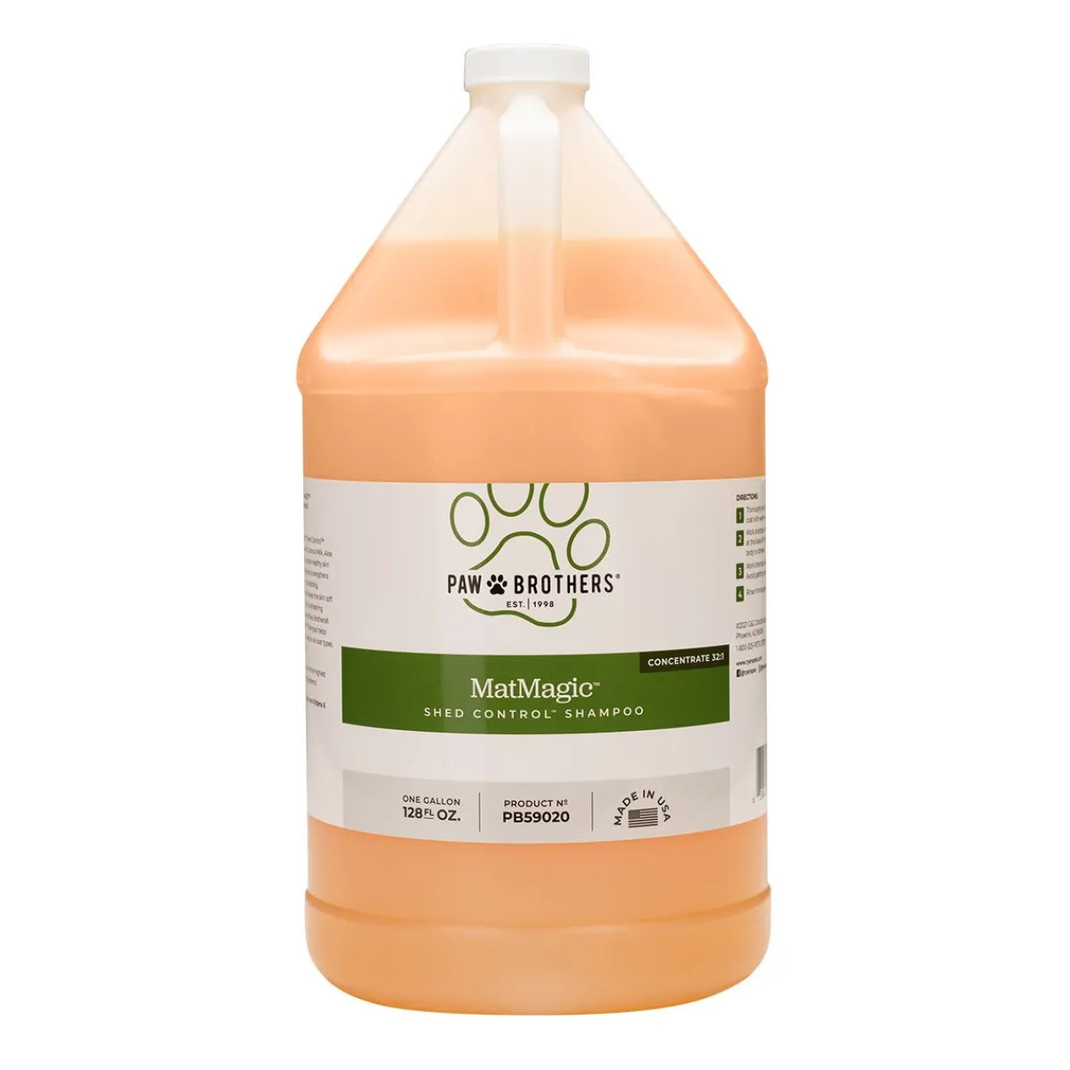 Ryan's Pet Supplies Paw Brothers MatMagic Shed Control Pet Shampoo 32:1 Gallon