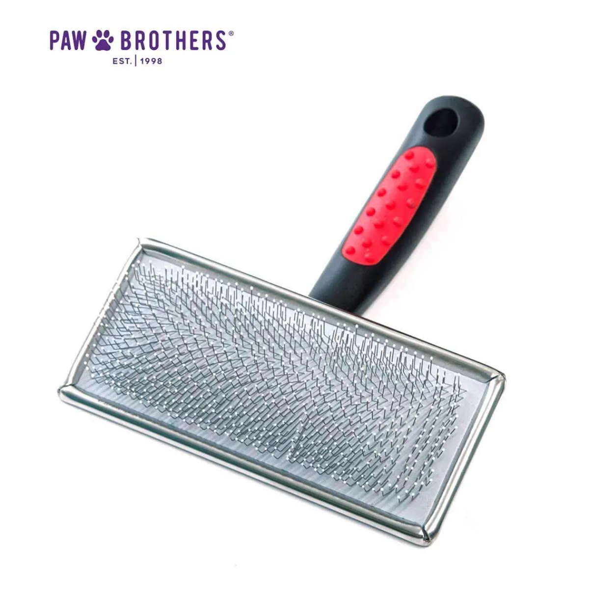Ryan's Pet Supplies Paw Brothers Soft Pin Flat Slicker With Coated Pin Tips - Large