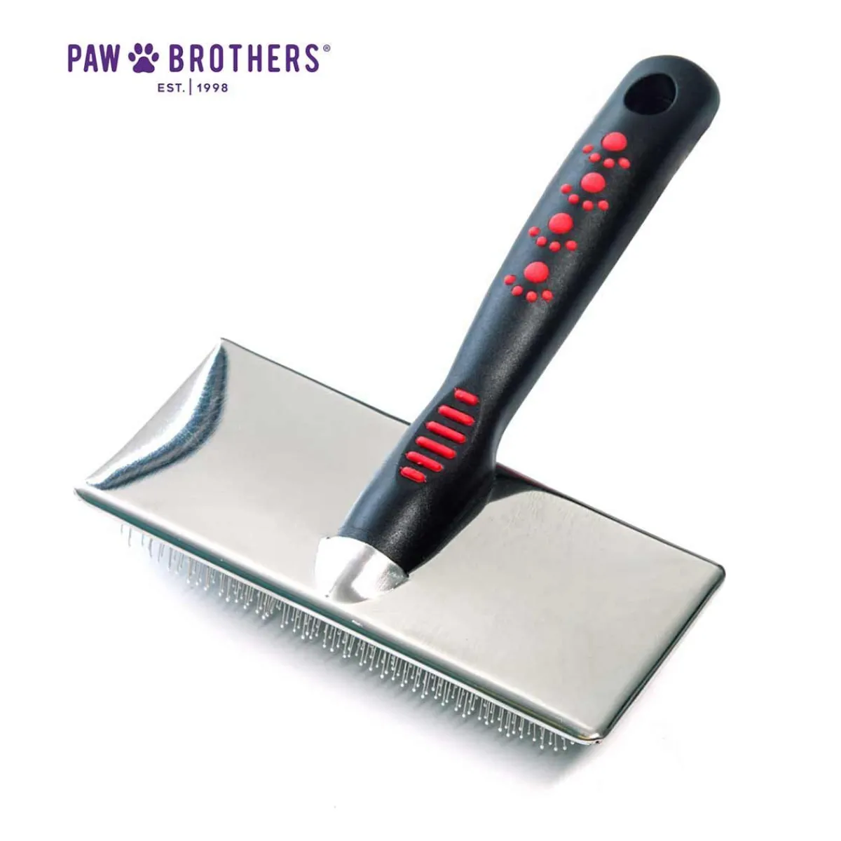 Ryan's Pet Supplies Paw Brothers Soft Pin Flat Slicker With Coated Pin Tips - Large