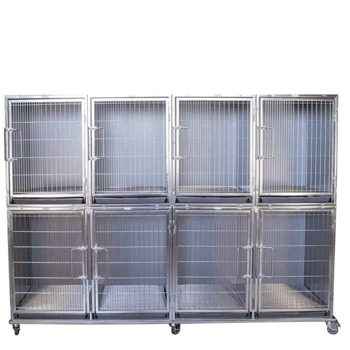Ryan's Pet Supplies Paw Brothers Stainless Steel Hybrid Short Modular Cage Short Bank Complete