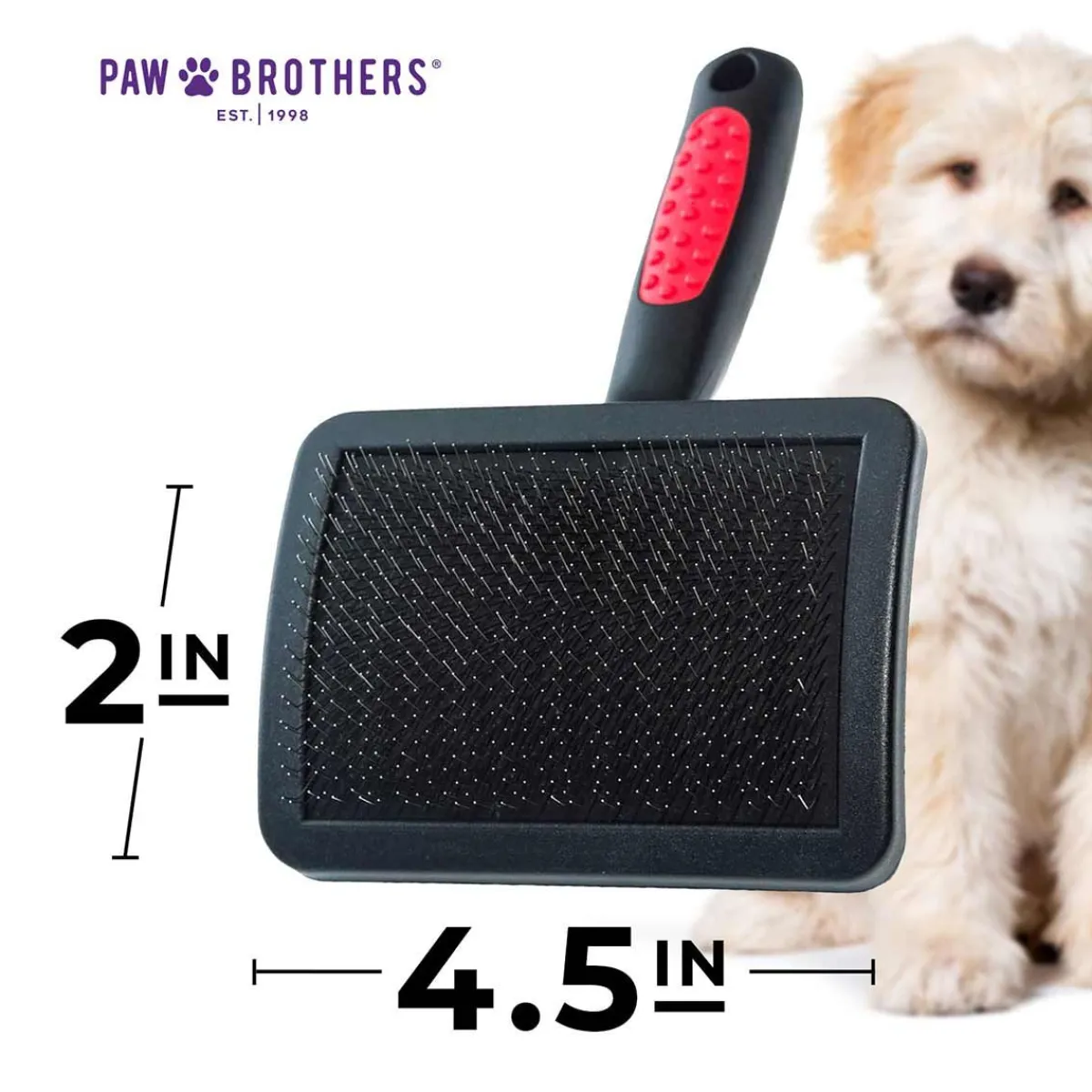 Ryan's Pet Supplies Paw Brothers Universal Type Slicker Brush Large - Hard Pins