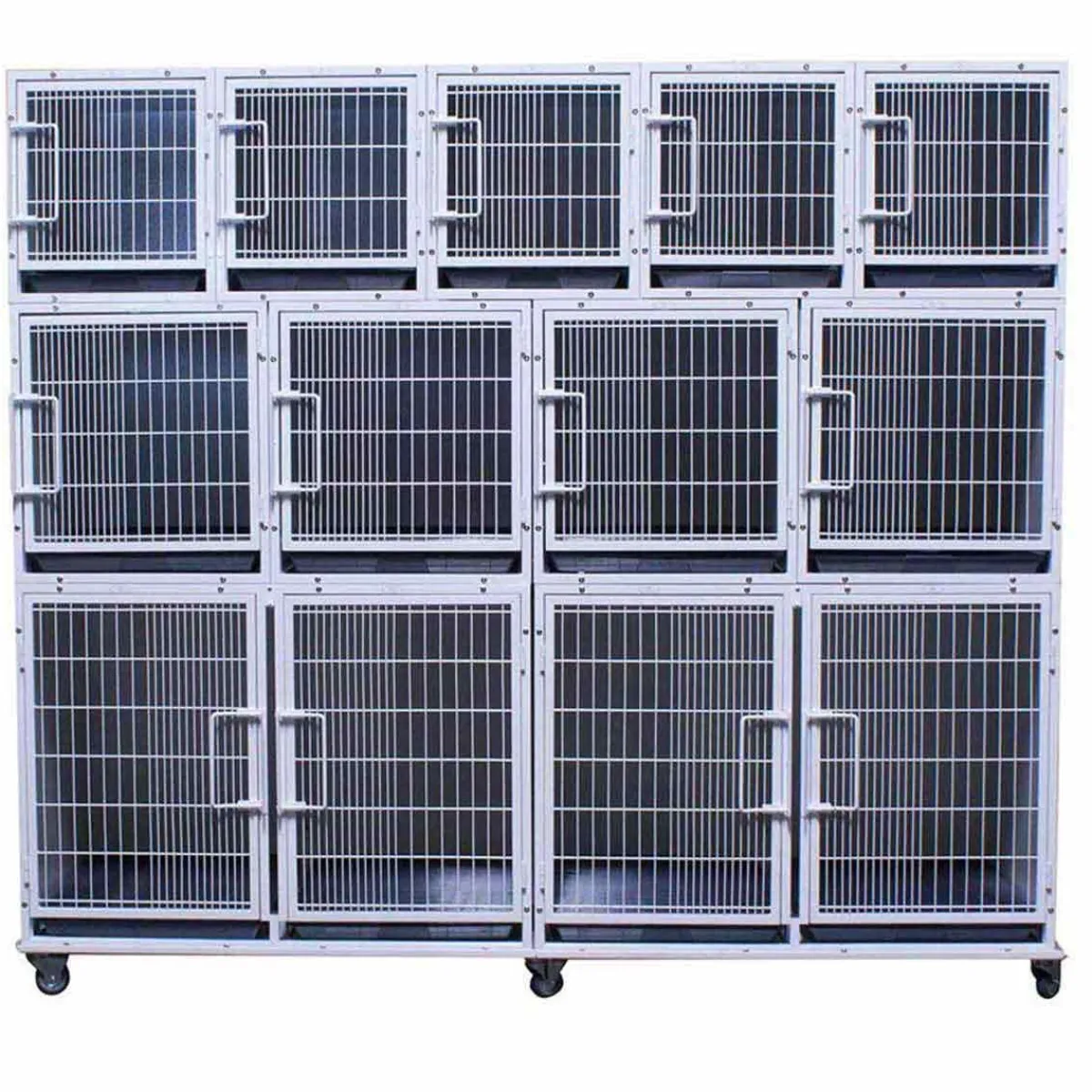 Ryan's Pet Supplies Paw Brothers White Modular Cage Med-Short Full Bank Complete