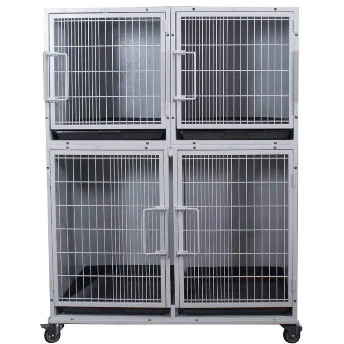 Ryan's Pet Supplies Paw Brothers White Modular Cage Med-Short Half Bank Complete