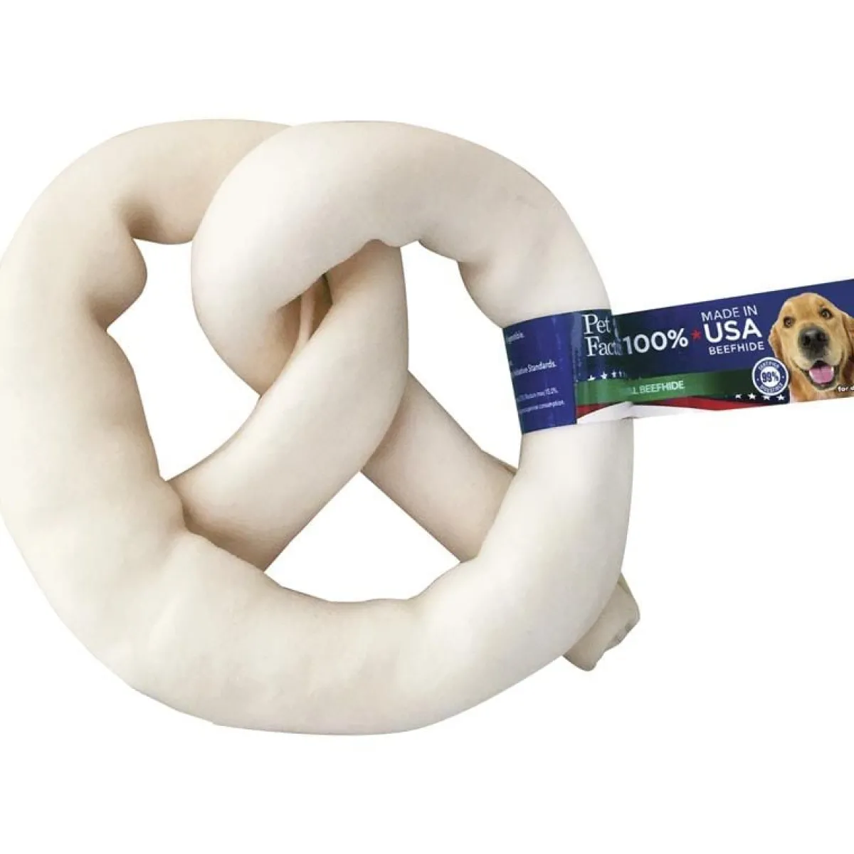 Ryan's Pet Supplies Pet Factory 6-7 inch USA Rawhide Pretzel