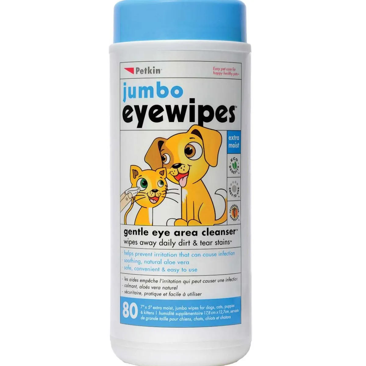 Ryan's Pet Supplies Petkin Gentle & Non-Toxic Eye Wipes for Pets - 80ct