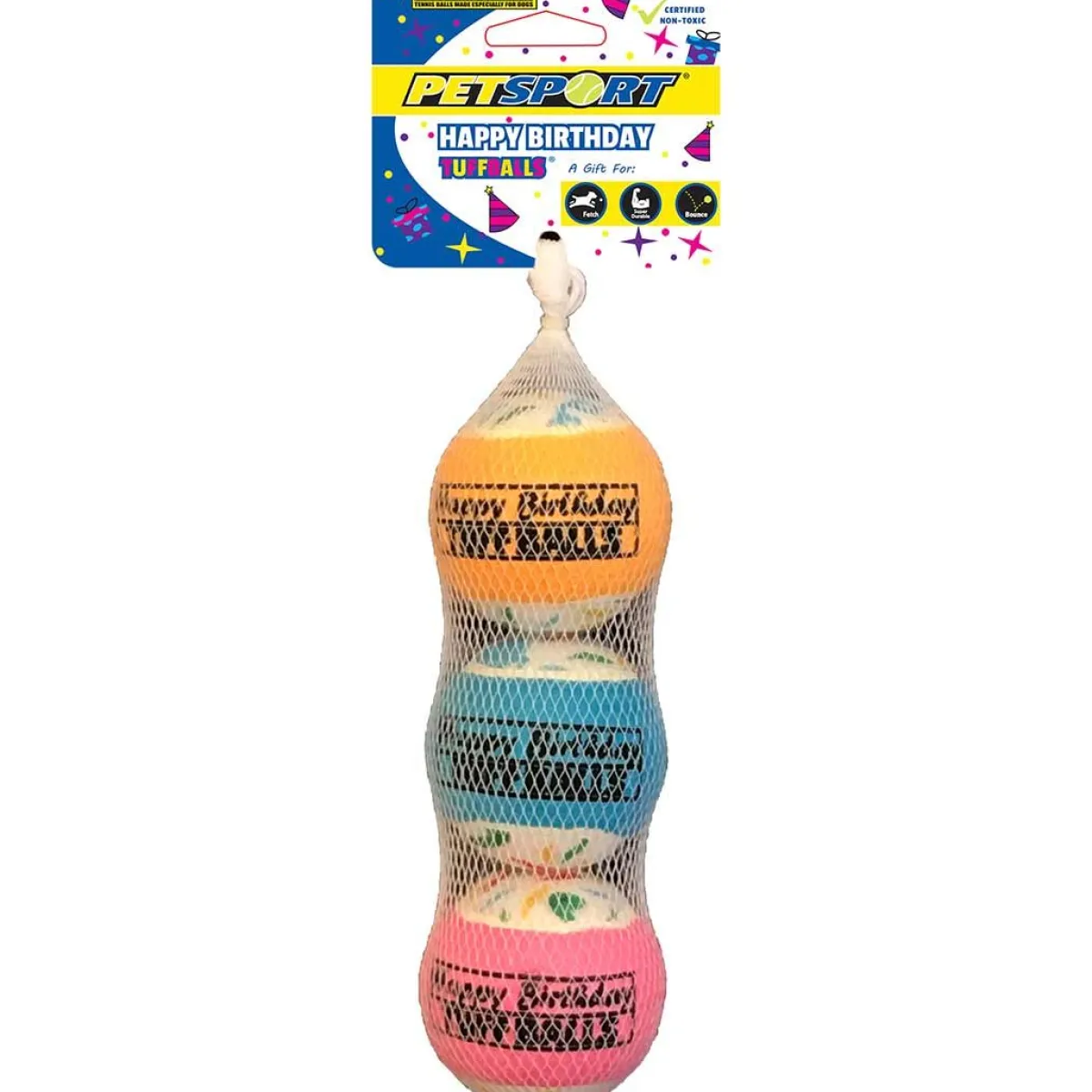 Ryan's Pet Supplies Petsport Happy Birthday Tuff Balls - Multiple Sizes