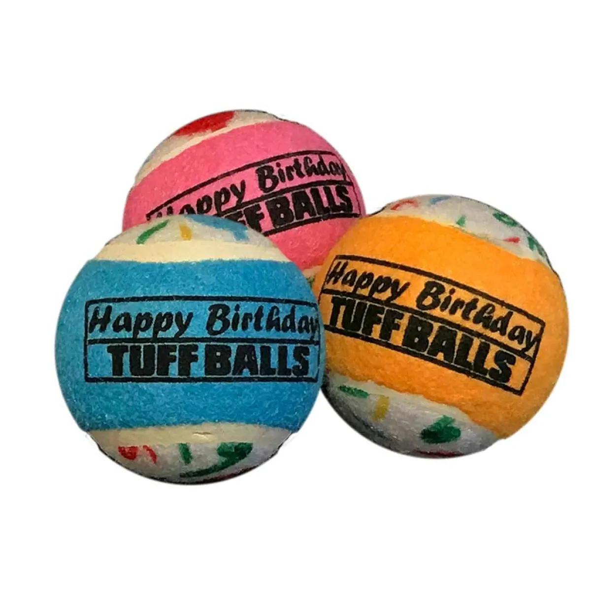 Ryan's Pet Supplies Petsport Happy Birthday Tuff Balls - Multiple Sizes