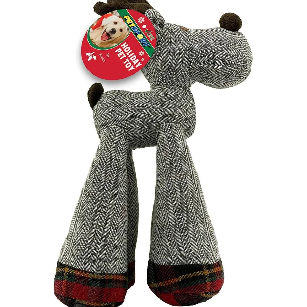 Ryan's Pet Supplies PetSport Herringbone Reindeer Plush 11”