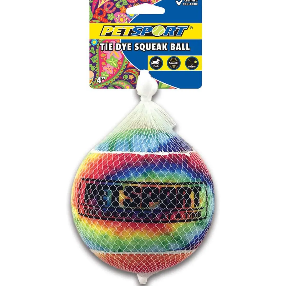 Ryan's Pet Supplies Petsport Tie Dye Squeak Ball - Multiple Sizes