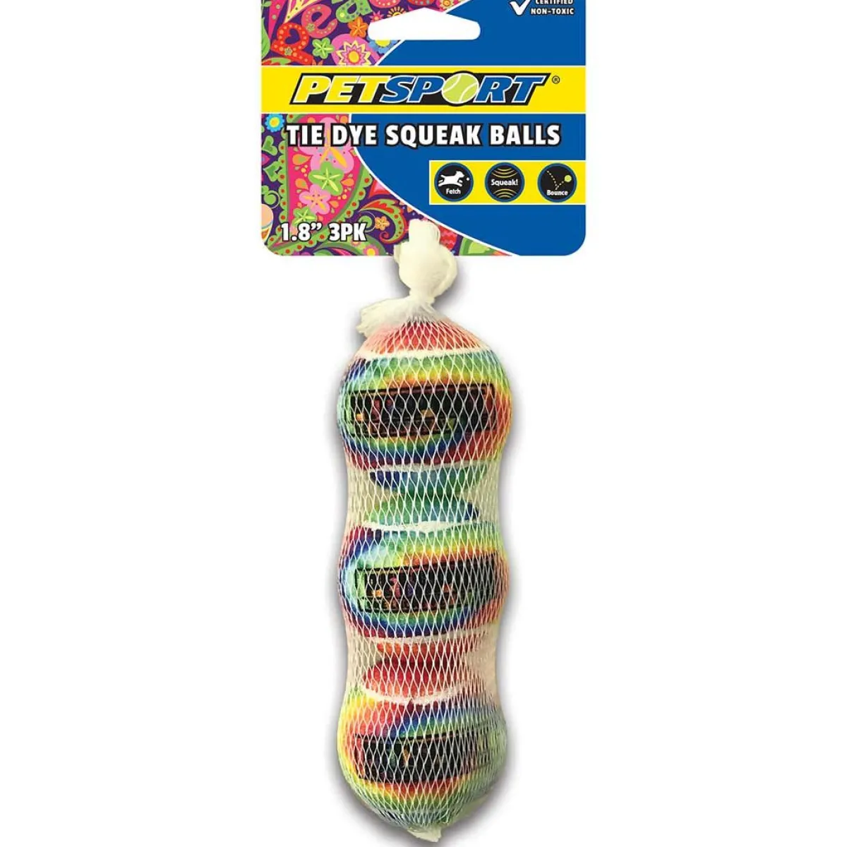 Ryan's Pet Supplies Petsport Tie Dye Squeak Ball - Multiple Sizes