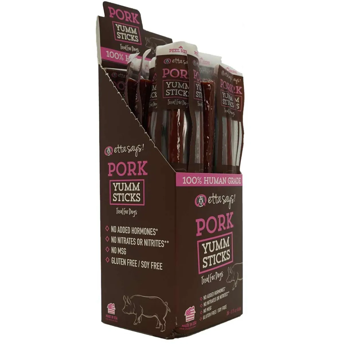 Ryan's Pet Supplies Pork Yumm Sticks Display Box 24 Count
