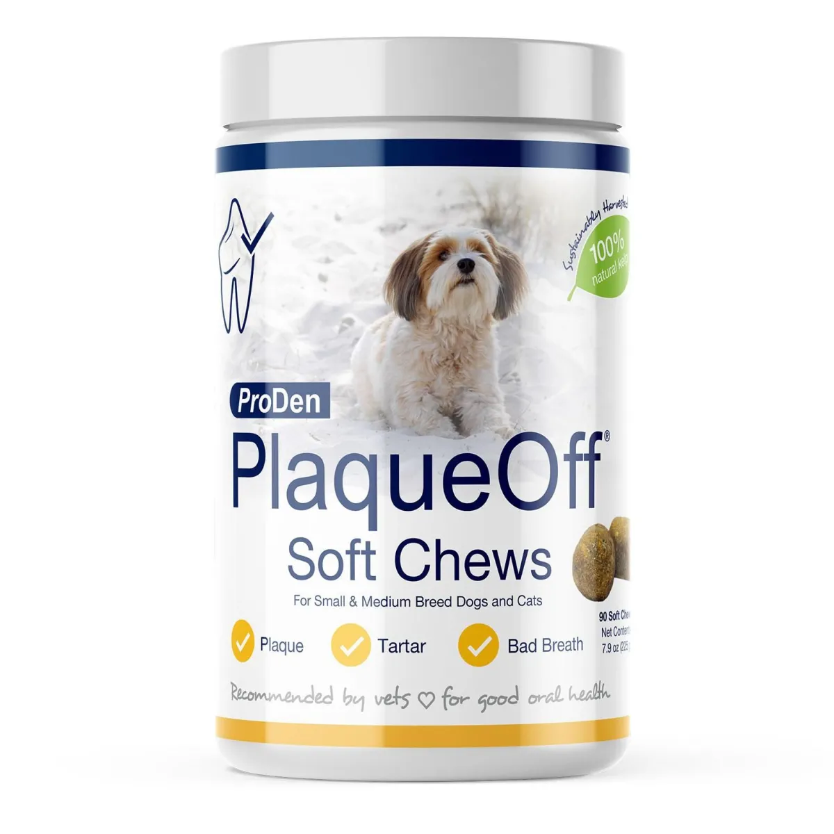 Ryan's Pet Supplies ProDen PlaqueOff S/M Breed Dog & Cat Dental Soft Chews - 90ct