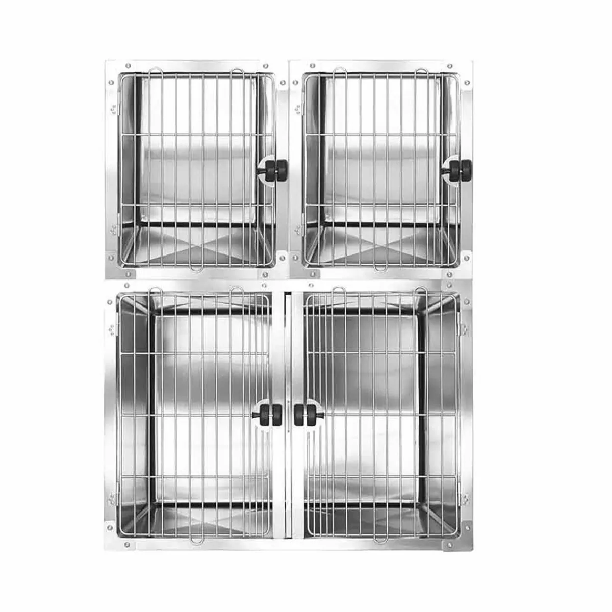 Ryan's Pet Supplies Professional Stainless Steel Modular Dog Cage - Half Bank