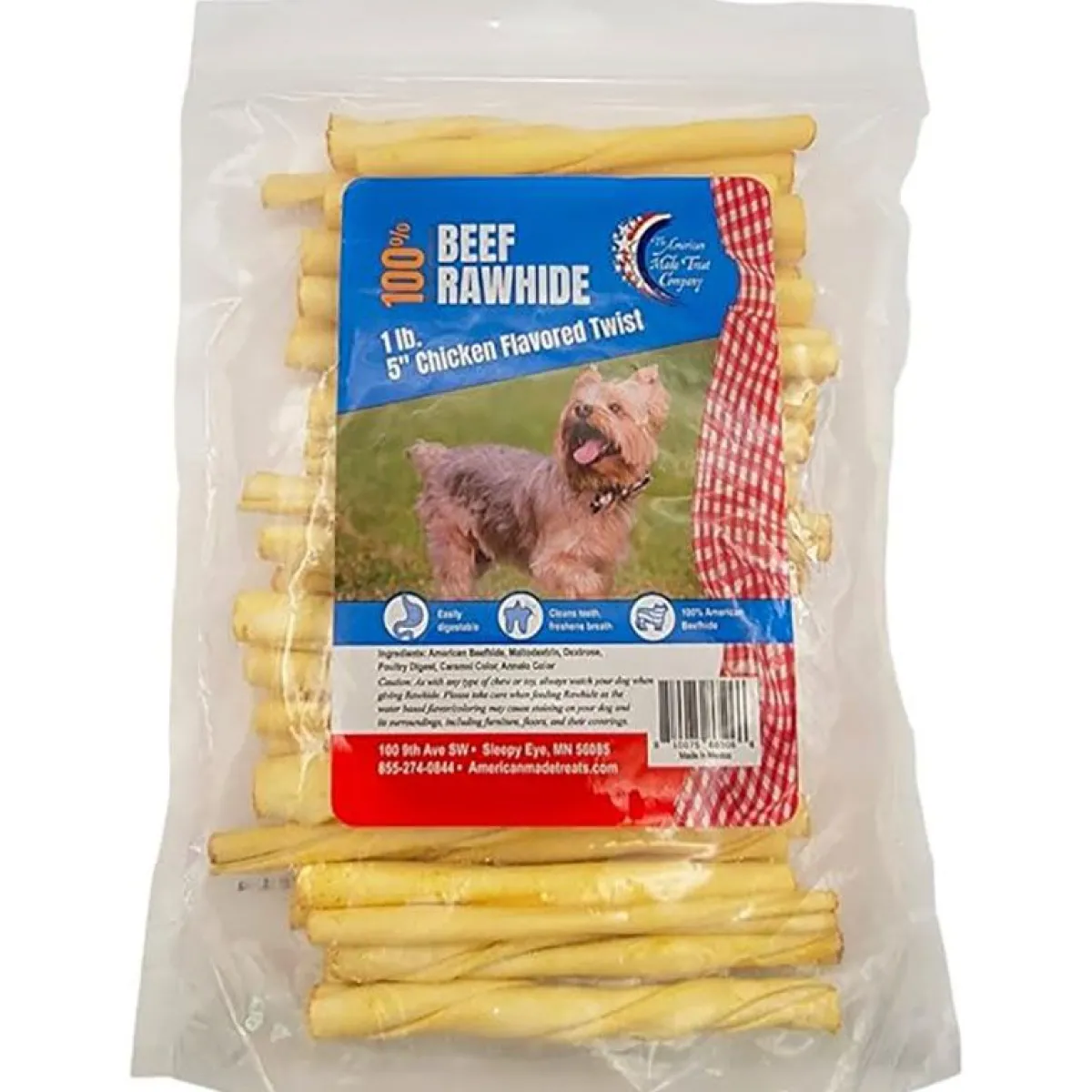 Ryan's Pet Supplies Rawhide Beef 5 inch Chicken Flavored Twists - 1 lbs