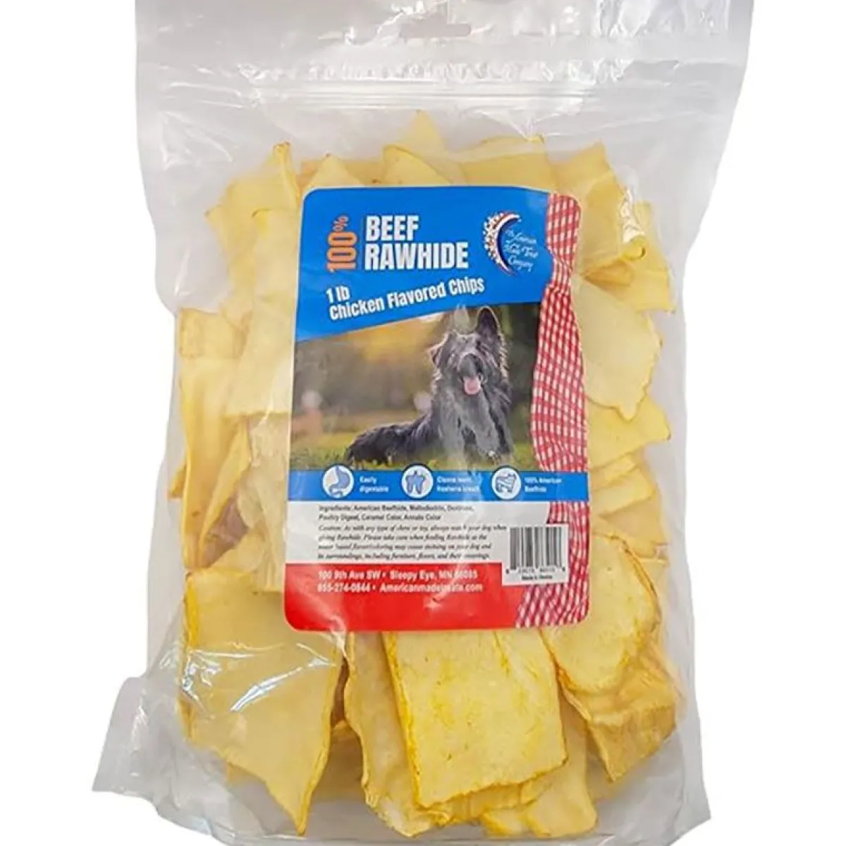 Ryan's Pet Supplies Rawhide Beef Chicken Flavored Chips - 1 lbs