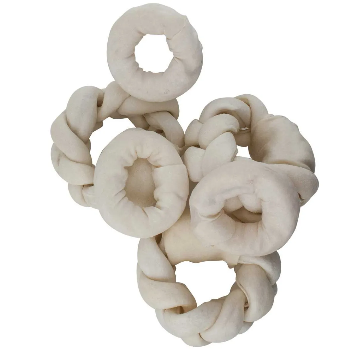Ryan's Pet Supplies Rawhide Braided Donut 5"- 6"