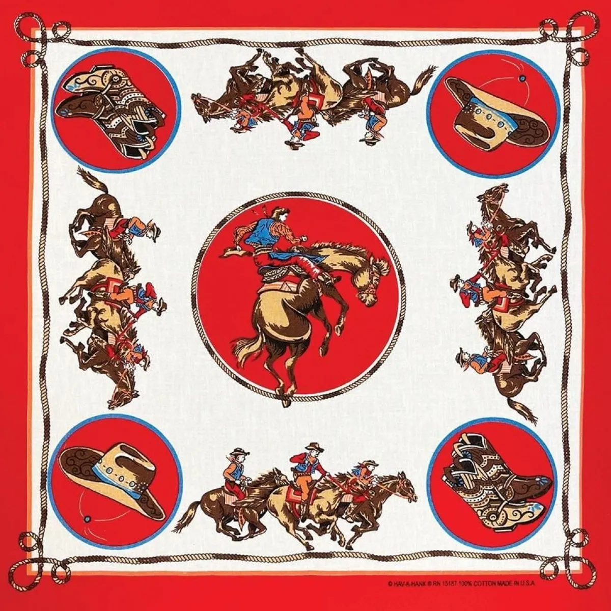 Ryan's Pet Supplies Rodeo Cowboy Red Dog Bandana