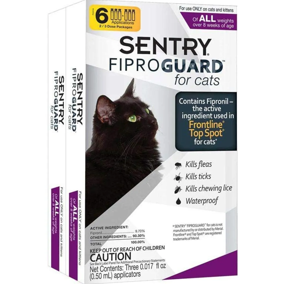 Ryan's Pet Supplies Sentry Fiproguard Cat All Sizes 6 Month *Ormd