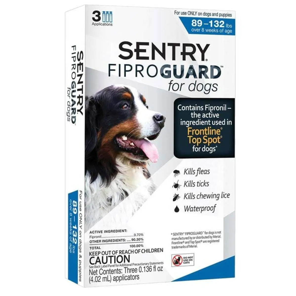 Ryan's Pet Supplies Sentry Fiproguard Topical For Dogs Squeeze-On 89-132 lbs 3 Count