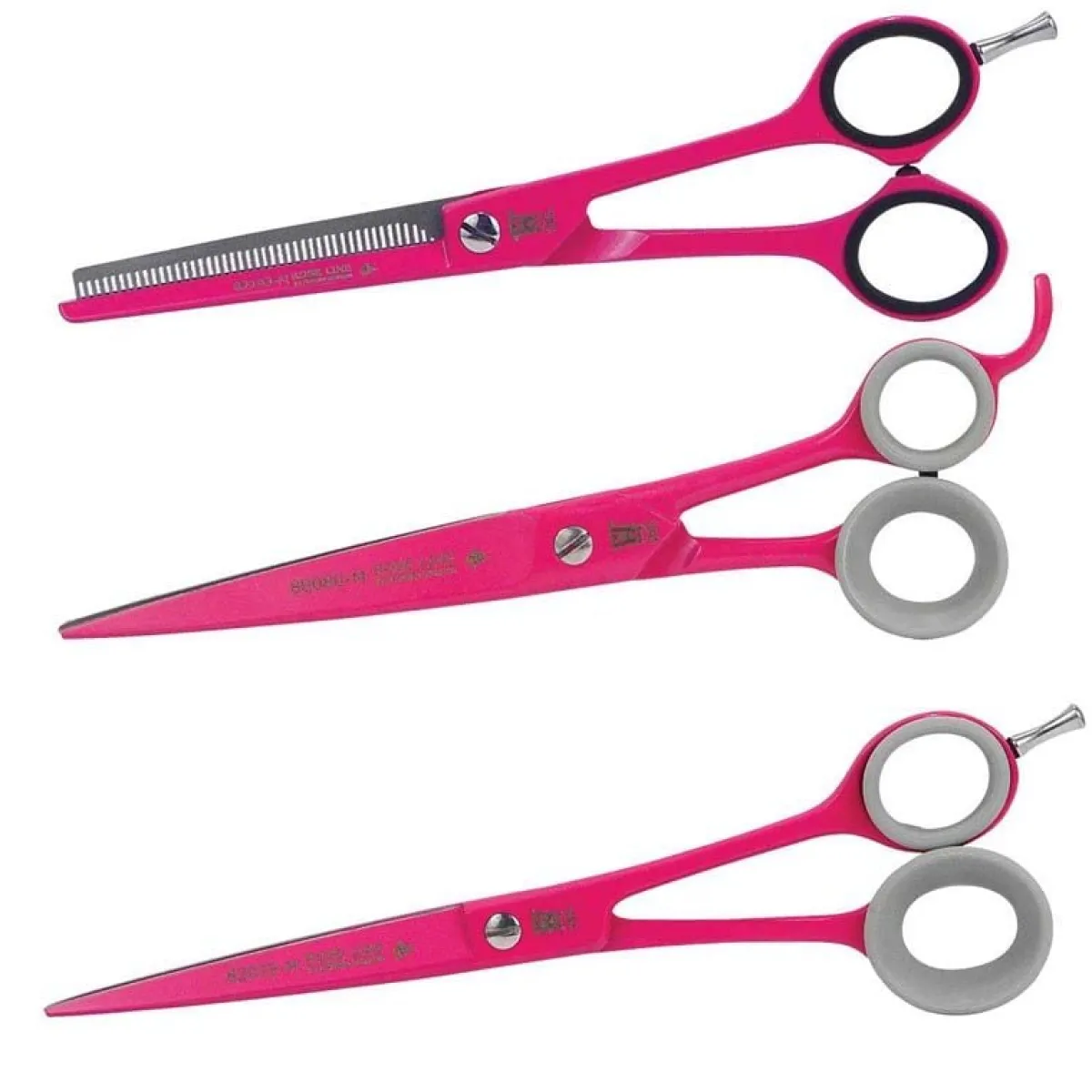 Ryan's Pet Supplies Set Of (3) Rose Line Magenta Shears