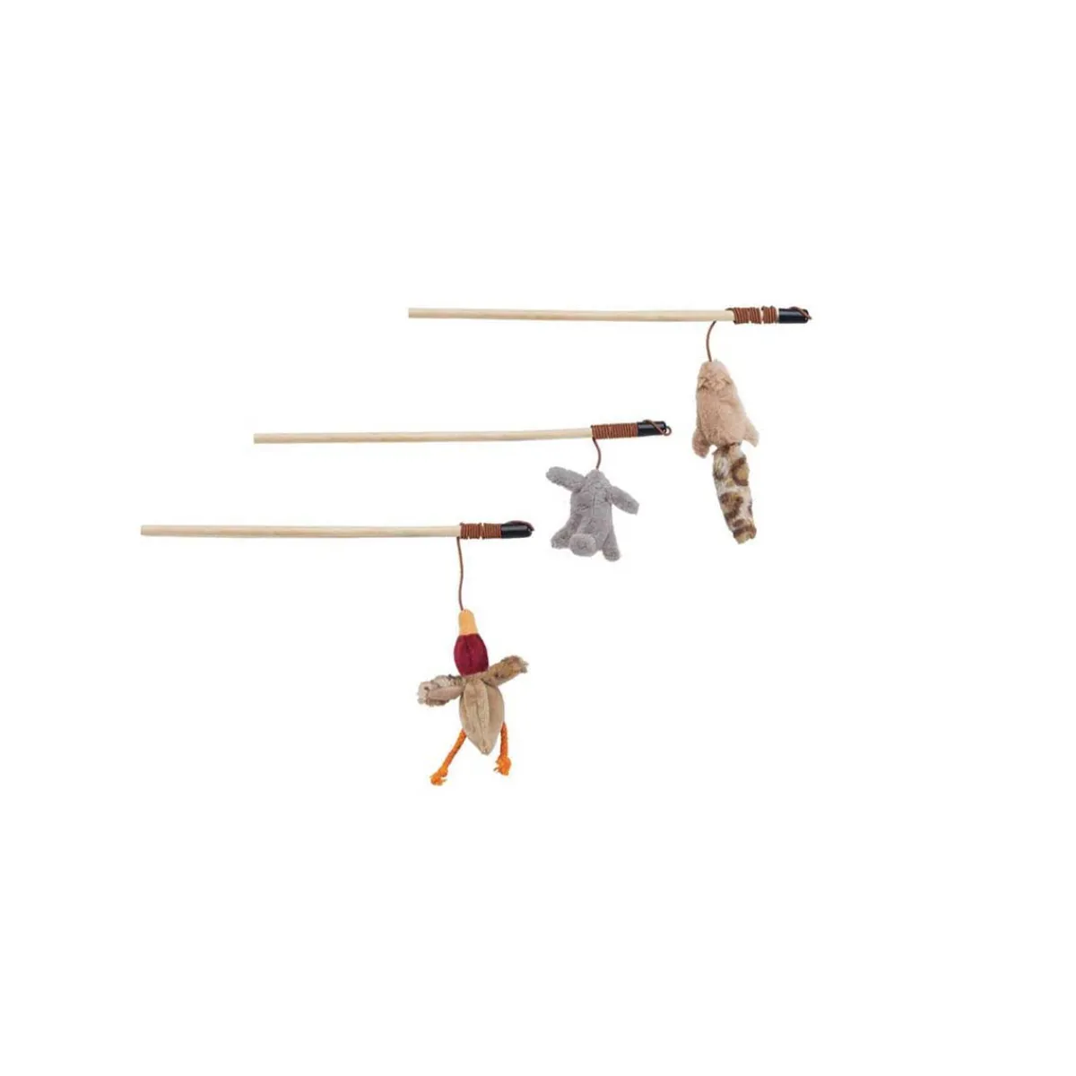 Ryan's Pet Supplies Skinneeez Forest Friends Teaser Wand Cat Toy With Catnip 13"