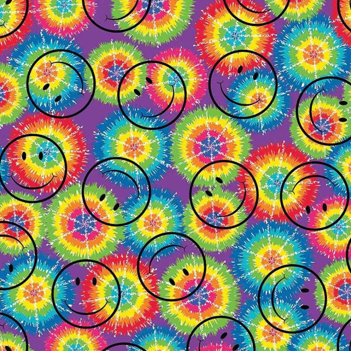 Ryan's Pet Supplies Smiley Face Retro Dog Bandana - Colorful Poly/Cotton Blend