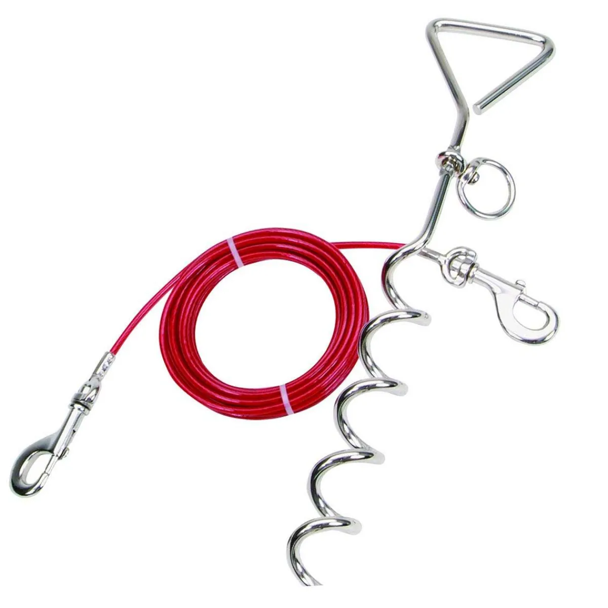 Ryan's Pet Supplies Spiral Stake & 15' Heavy Tie Out Combo