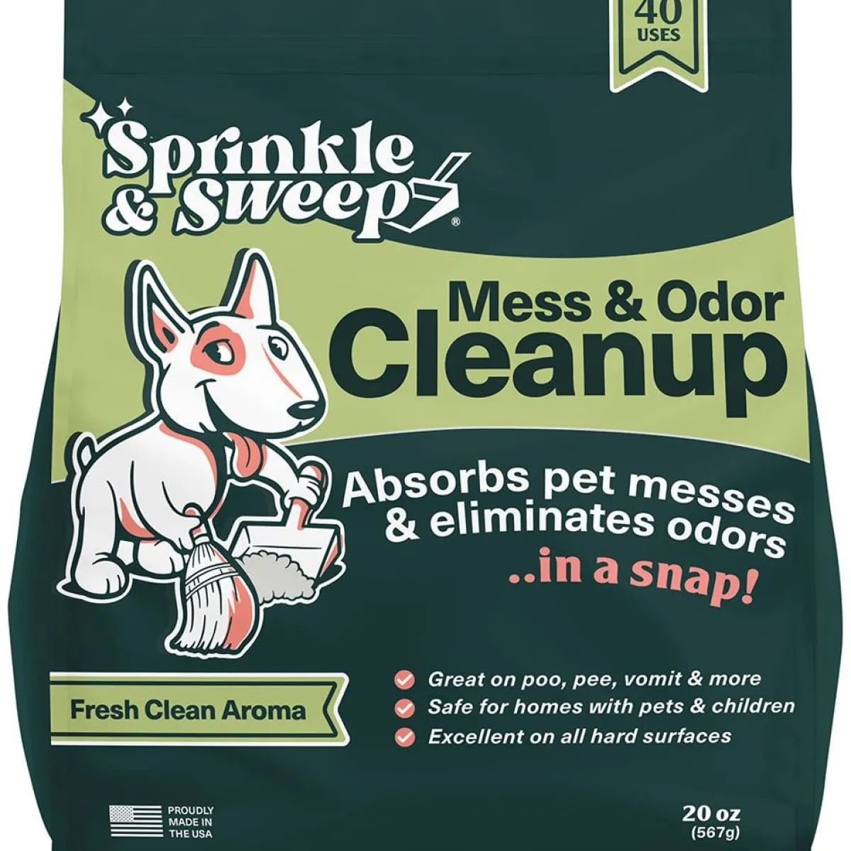 Ryan's Pet Supplies Sprinkle & Sweep - Pet Accident Cleanup & Deodorizer