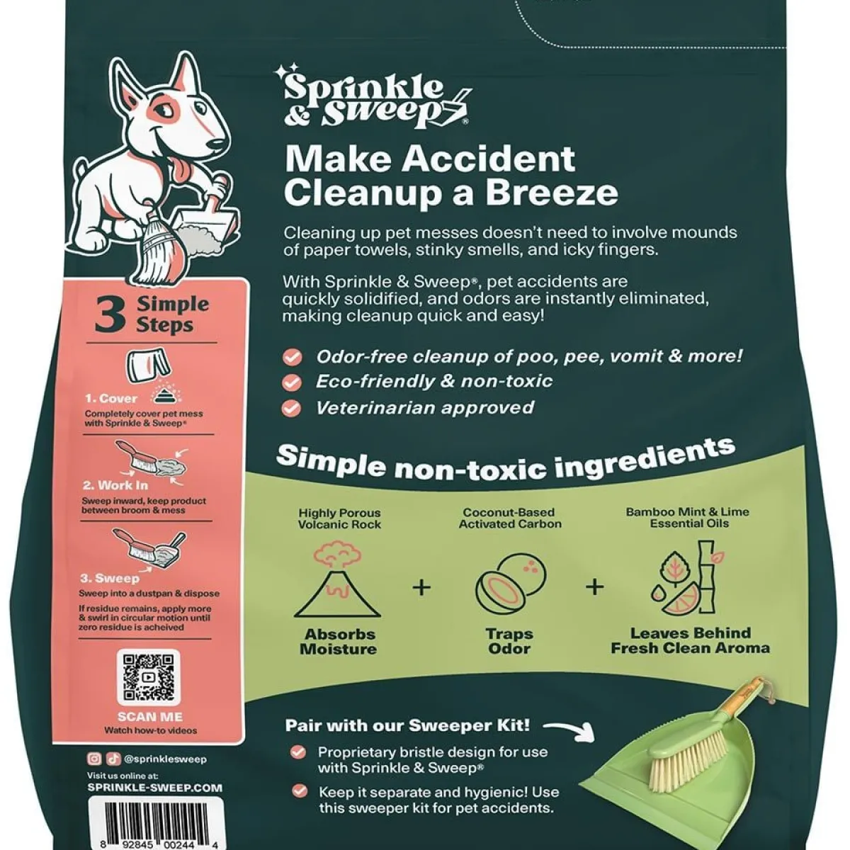 Ryan's Pet Supplies Sprinkle & Sweep - Pet Accident Cleanup & Deodorizer