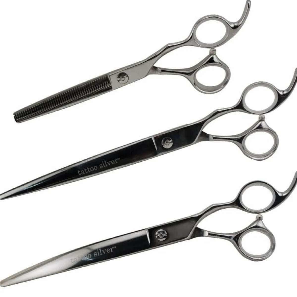 Ryan's Pet Supplies Tattoo Silver 3 Piece Shear Set