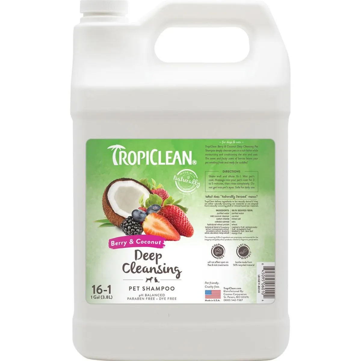 Ryan's Pet Supplies Tropiclean Deep Cleaning Berry & Coconut Shampoo 16:1