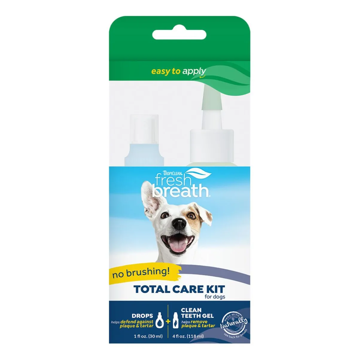Ryan's Pet Supplies TropiClean Fresh Breath No Brushing Total Care Clean Teeth & Oral Care Gel Kit 4 oz