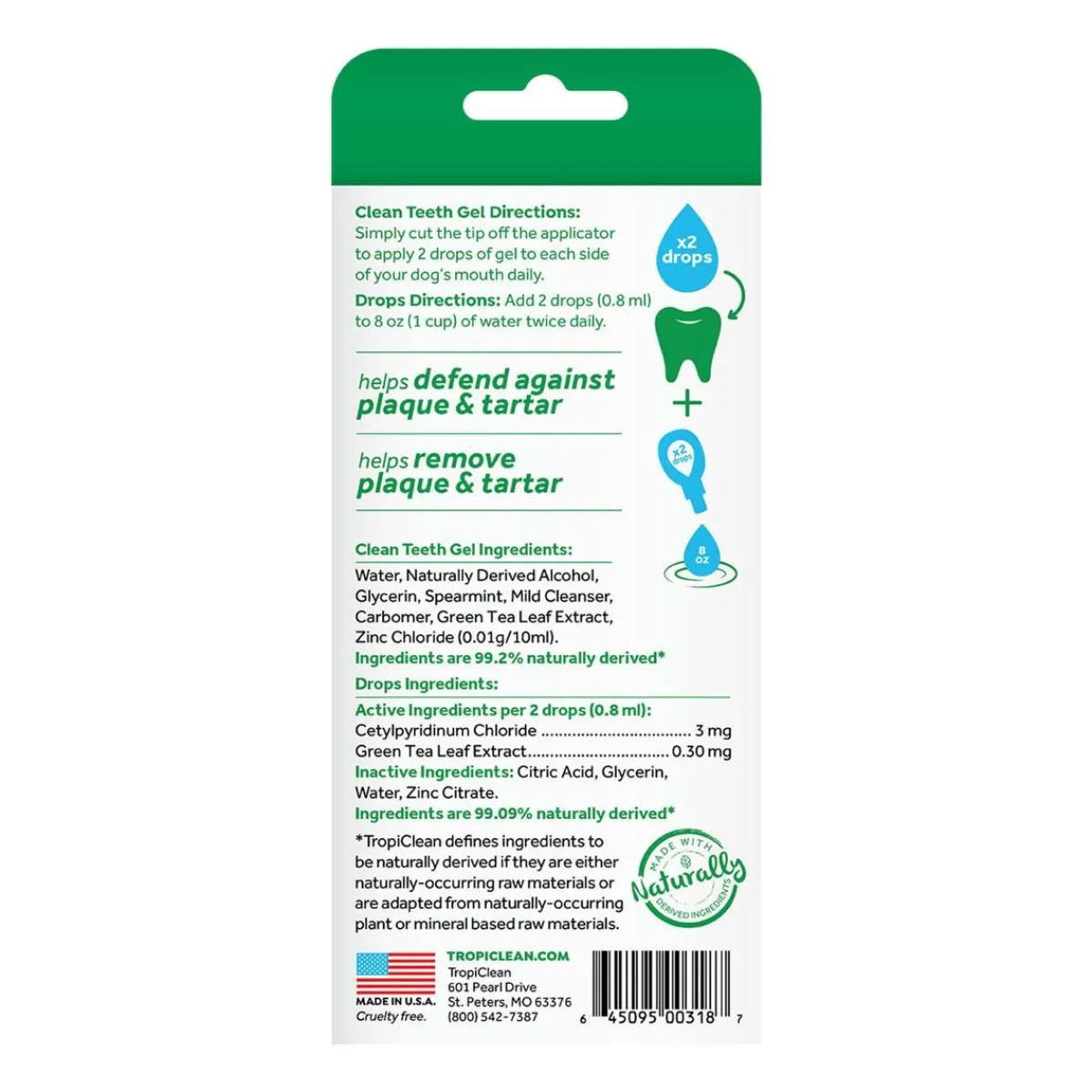Ryan's Pet Supplies TropiClean Fresh Breath No Brushing Total Care Clean Teeth & Oral Care Gel Kit 4 oz