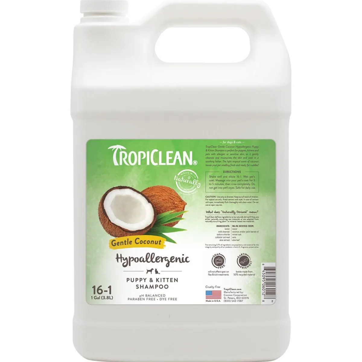 Ryan's Pet Supplies Tropiclean Hypo-Allergenic Gentle Coconut Puppy Shampoo 16:1