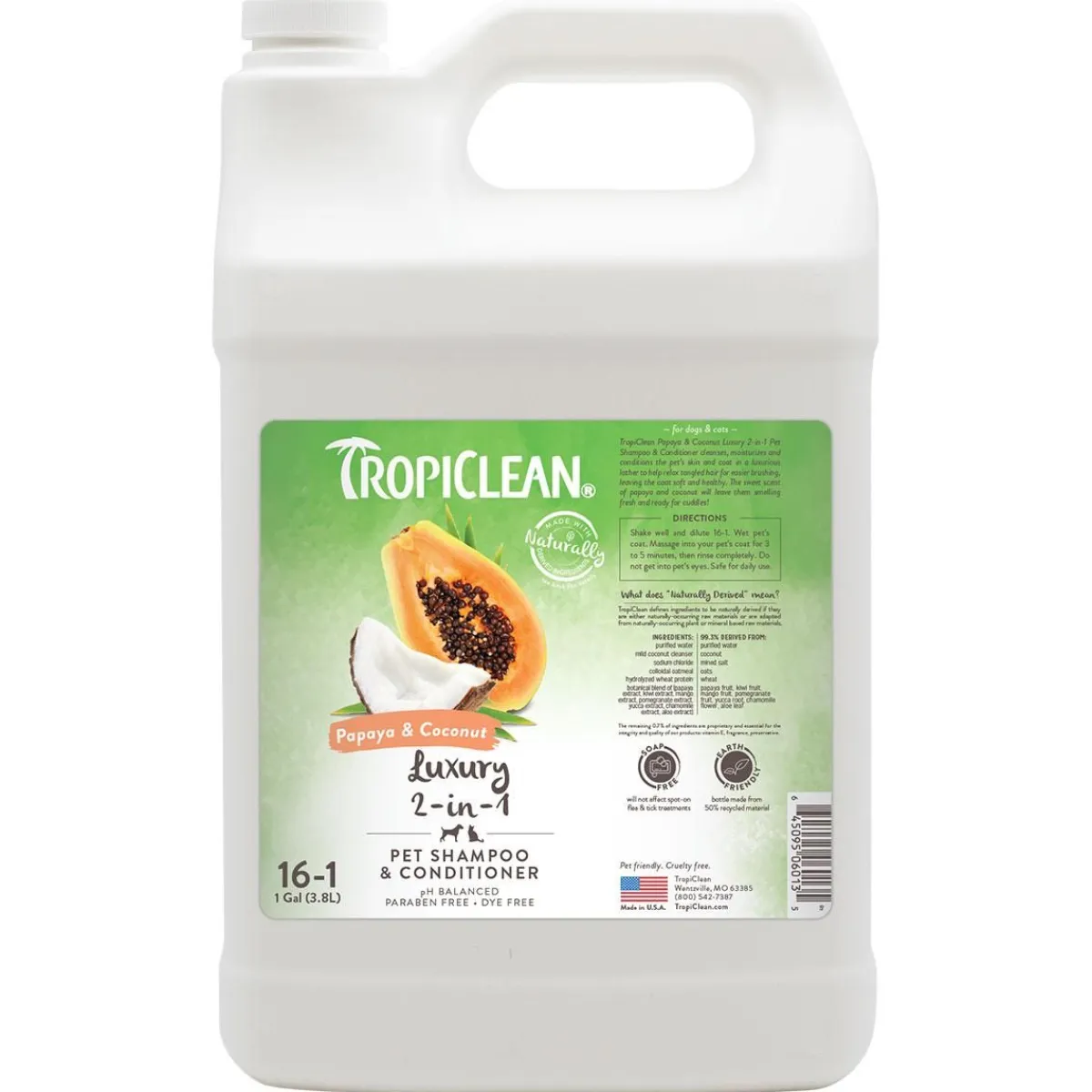 Ryan's Pet Supplies Tropiclean 2-In-1 Papaya & Coconut Shampoo & Conditioner
