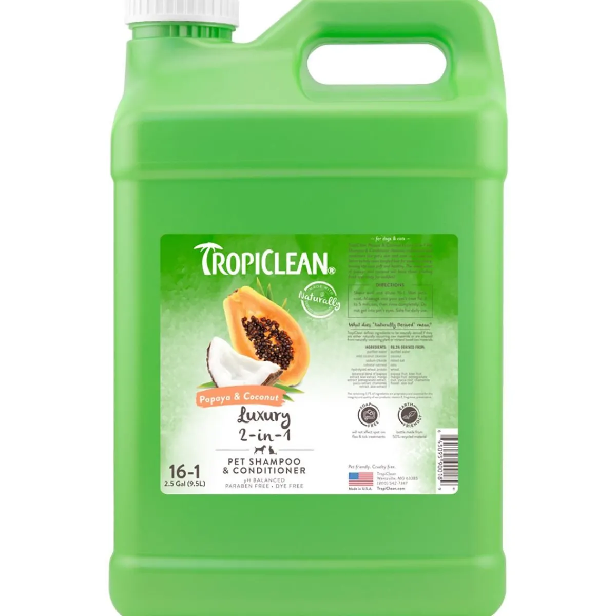 Ryan's Pet Supplies Tropiclean 2-In-1 Papaya & Coconut Shampoo & Conditioner