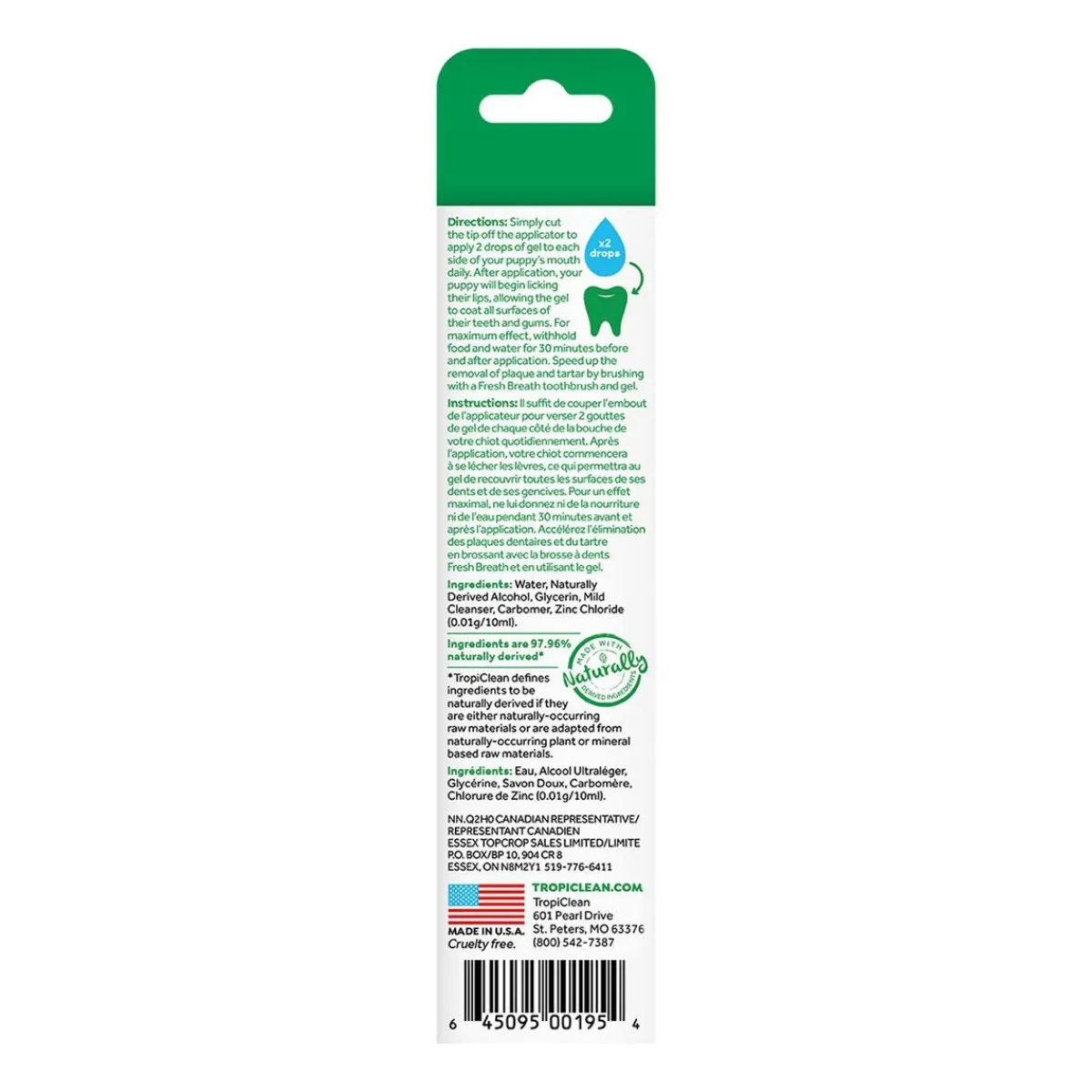 Ryan's Pet Supplies Tropiclean Oral Care Clean Teeth Gel For Puppies (2oz)