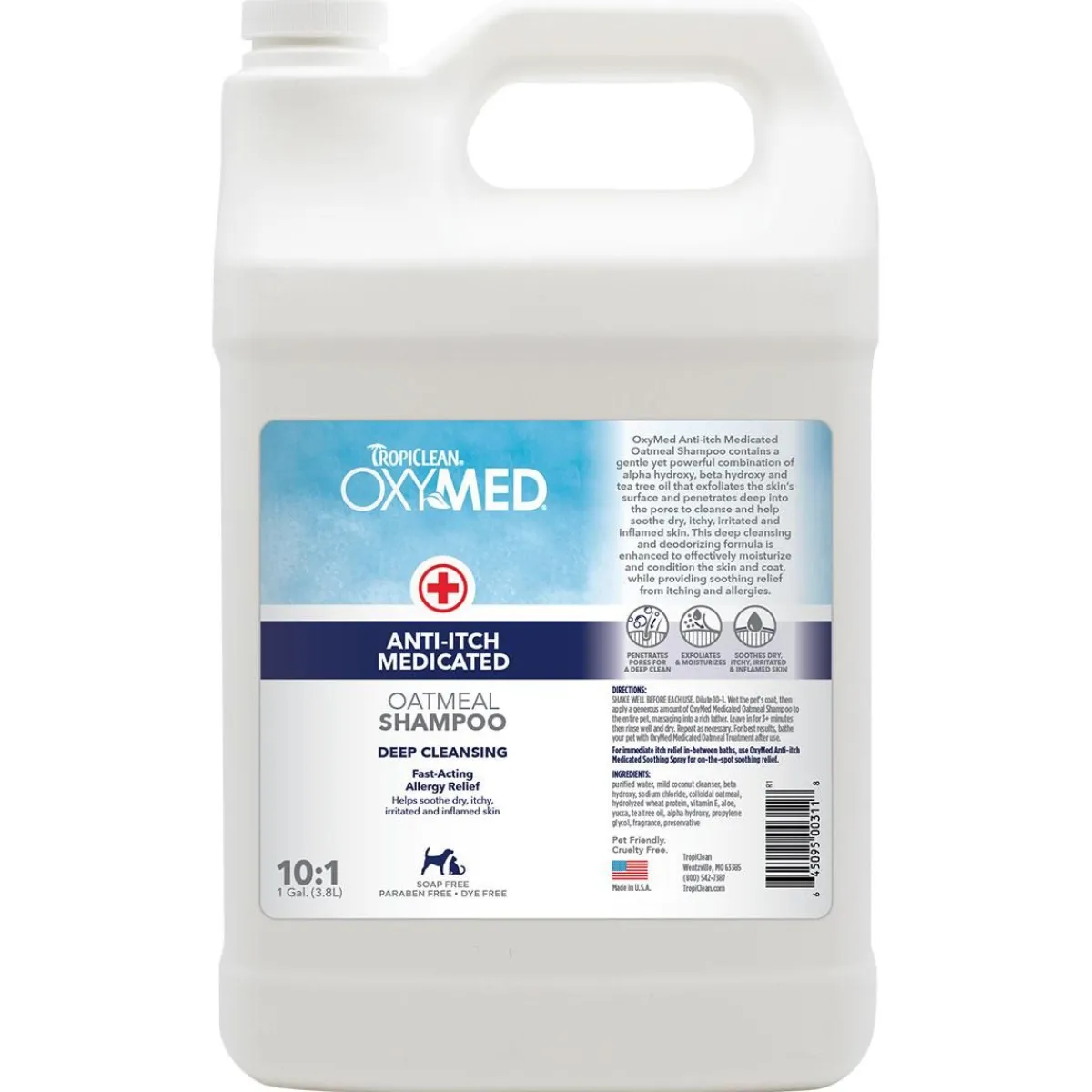 Ryan's Pet Supplies Tropiclean OxyMed Medicated Oatmeal Shampoo 10:1