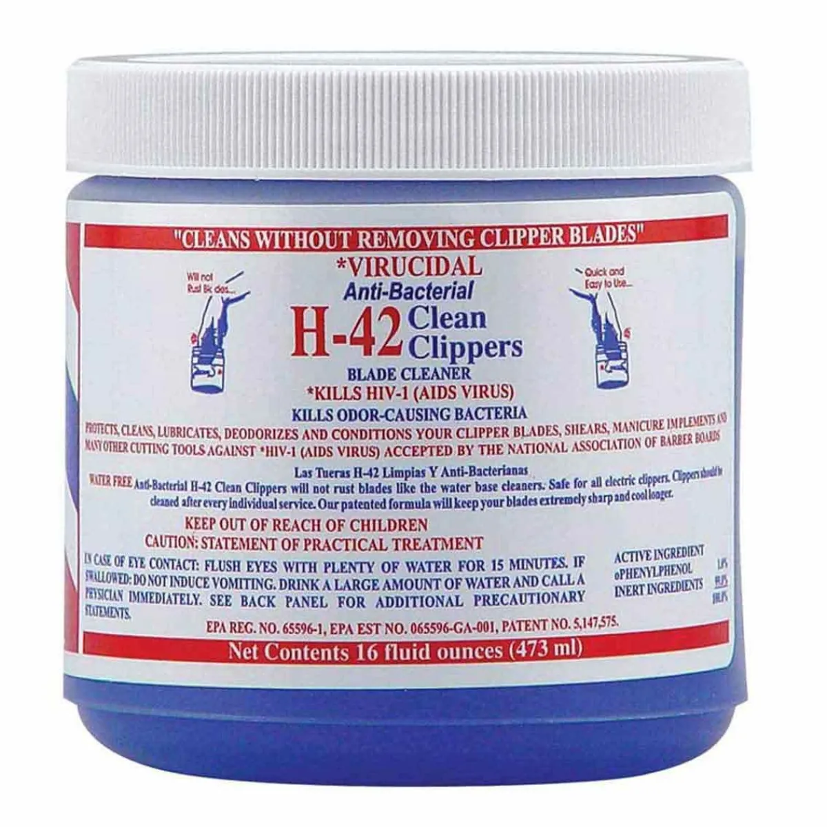 Ryan's Pet Supplies Virucidal Anti-Bacterial H-42 Clean Clippers - 16oz Jar